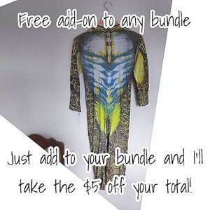 Pre-loved dinosaur catsuit onesie for costuming / upcycling